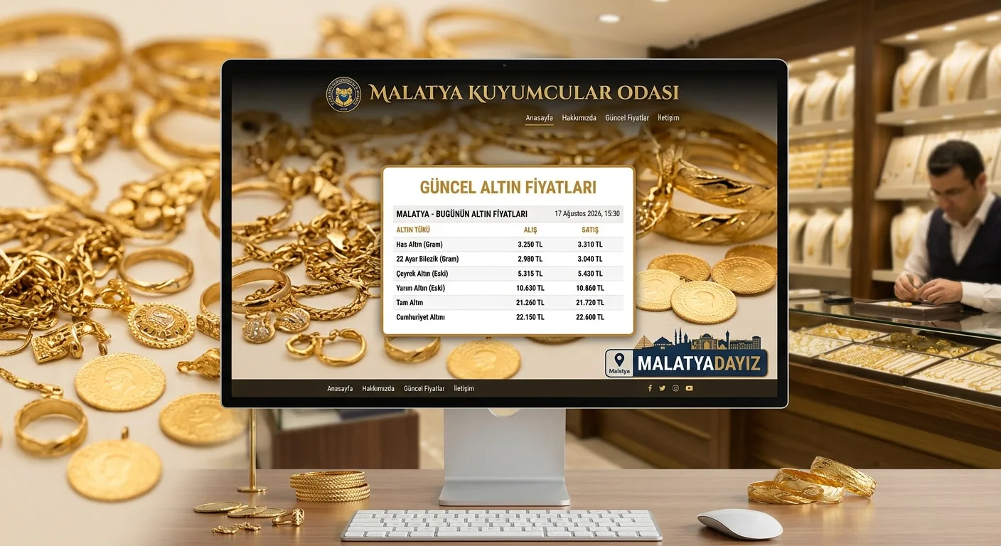 Malatya Kuyumcular Odası Altın Fiyatları - Malatya Haberleri